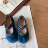 Zapatos de Terciopelo Otoñales para Niños Estilo Francés, Punta Dividida Artificial, Zapatos Mary Jane para Niñas Pequeñas, Zapatos Poco Profundos de Princesa