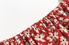 Ropa de primavera para mujer estilo europeo y americano 2020 nueva venta al por mayor camisa roja estampada ajustada a la cintura