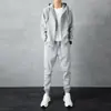 Conjunto esportivo Masculino Outono e Inverno Novo Moda Adolescente Solto com Capuz Forrado de Lã Espessado Conjunto Moda Masculina Vestuário Masculino