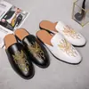 Zapatos de Hombre Transfronterizos, Mocasines de Verano sin Cordones, Sandalias de Moda Estilo Coreano, Zapatos Pequeños de Cuero Británicos para Hombre, Pantuflas sin Tacón para Hombre