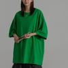 Camiseta Suelta de Manga Corta de Color Sólido con Patrón de Cangrejo de Cinco Paneles para Mujer, Nueva Tendencia de Verano Estilo Coreano, Top con Cuello Redondo, Moda de Comercio Exterior