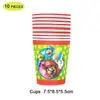 Fiesta Temática de Cumpleaños de Mario Super Mary Decoración de Cumpleaños Infantil Plato de Papel Desechable Taza Banderín Globo