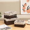 Caja de Almacenamiento de Escritorio Procesamiento Cosméticos Llaves Bocadillos Mesa de Café Artículos Varios Sala de Estar Entrada Hogar Cesta de Almacenamiento de Ratán para el Hogar