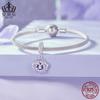 Pulsera original de plata de ley S925 con diseño de pensamiento, hecha a mano, con cuentas de flores sueltas, joyería SCC2583