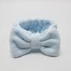 Diadema absorbente para lavar la cara de mujer estilo japonés de forro polar de coral con lazo y extremos de mariposa, simple, antideslizante, para quitar el maquillaje, maquillaje al por mayor