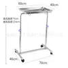 Carretilla elevadora de palets de acero inoxidable de un solo poste de doble poste carrito de bandeja de instrumentos para quirófano soporte de bandeja cuadrada engrosado varilla de elevación móvil