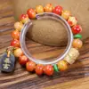 Pulsera tejida a mano de hueso de yak del Tíbet, DIY, pezuña de burro, accesorios de asta de ciervo para atraer la riqueza, estilo tibetano, cuentas de hueso con pátina, venta al por mayor