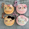 Monedero de felpa de gatito KT lindo, llavero de muñeca de dibujos animados, bolso pequeño, accesorio para estudiante, bolso de mano pequeño, disponible para venta al por mayor