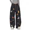 Pantalones de Mezclilla de Pierna Ancha Estilo Retro Americano Unisex Nuevos Primavera y Otoño 2025 Rectos Holgados de Longitud Completa con Bordado de Perro