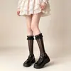 Calcetines Lolita de Encaje Blanco para Mujer, Estilo Media Pantorrilla, Calcetines Largos de Encaje JK, Medias Estilo Japonés, Al Por Mayor en Stock