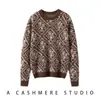 Suéter jacquard de cachemir 100% puro, cuello redondo, moderno, rejuvenecedor, para mujer, nueva colección de invierno 2026, un top súper estiloso