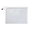 Vendas Diretas da Fábrica Bolsa de Lápis Estudante para Exame Portátil Multifuncional Bolsa para Documentos Bolsa Simples de Malha para Artigos de Papelaria Bolsa Transparente com Zíper