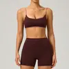 Conjunto Deportivo Transparente Europeo y Americano de Moda Espalda Bonita Tirantes Finos Casual Deportivo para Correr Yoga Shorts Conjunto Mujer
