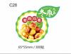 Etiquetas autoadhesivas desechables para frutas, fresas, cerezas, naranjas, sellado, impresión a color, etiquetas de marca registrada al por mayor