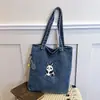 Nova bolsa tiracolo simples de jeans, bolsa de ombro versátil de grande capacidade, adequada para aulas particulares, compras e deslocamentos leves