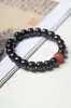 Madera de Palisandro Rosa de Hoja Pequeña India Material Viejo DIY Perla Roja del Sur 15mm Diseño Círculo Único Pulsera de Cuentas Budistas para Hombre y Mujer Venta al por Mayor