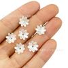 Concha de imitación ABS nacarada flor de loto de ocho pétalos soporte para flores de loto abanico para grupo de novias horquilla antigua DIY pendientes columpio corsage