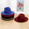 Sombrero clásico de lana para otoño e invierno estilo británico sombrero de jazz color sólido ala grande sombrero de copa sombrero de fieltro de campana venta al por mayor por lotes