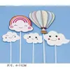Cartão de Decoração de Bolo Balão de Ar Quente Bolo de Aniversário Infantil de Um Ano Decoração para Assar Cartão de Nuvem Decorativa Plug-in