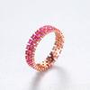 Anillo micro-incrustado PAG & MAG plata S925 joyería cristal rosa afilado moda europea y americana joyería de nicho de alta gama al por mayor