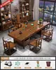 Juego Grande de Mesa de Té y Sillas de Madera Maciza, Una Mesa y Cinco Sillas, Mesa de Té de Estilo Chino Nuevo, Adecuado para Oficina o Uso en Casa, Estación para Preparar Té