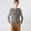 Nova coleção outono e inverno: cardigã de malha 100% caxemira feminina, gola redonda, agasalho quente, caimento justo, valoriza a silhueta e versátil