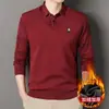 Otoño e invierno nuevo camisa de hombre con forro polar engrosada de dos piezas falsas cuello de camisa joven y de mediana edad cálida suéter grueso para hombre