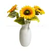 Girasol Simulado de un Solo Tallo Flor Artificial Decoración para el Hogar Boda Arreglo Floral Adorno Flor Artificial de Plástico Transfronteriza