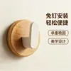 Gancho sin taladro multiescenario, gancho individual fuerte para entrada, perchero para abrigos y sombreros, llavero de pared, madera de nogal maciza, diseño creativo