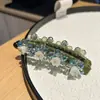 Pinza de Plátano de Moda Estilo Coreano con Perlas y Pedrería Hechas a Mano, Accesorio para el Cabello para Peinados Recogidos, Pinza Vertical con un Toque de Lujo, Pasador Versátil para Mujeres