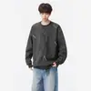 Moletom redondo com bordado tridimensional canelado Desan plus size para homens, nova blusa moderna de outono e inverno com corte solto para pessoas maiores