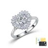 Anillo de plata de ley S925 en forma de corazón con moissanita, exquisito anillo para mujer de uso diario, en stock para venta al por mayor