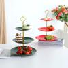 Exhibidor de Adornos para Mesa de Postres de Tres Niveles Soporte para Pastel para Fiesta de Boda y Cumpleaños Set de Mesa para Postre, Dulces y Té Plato para Fruta