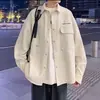 Camisa de Trabajo Talla Grande para Hombre Nueva Manga Larga Ropa de Abrigo Primavera Otoño Juventud Chaqueta Casual Ropa de Hombre de Gama Alta Camisa de Estudiante