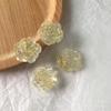 Zhen Tu Transparente Lámina de Oro Gelatina Morada Flor Rosa Resina Parche Semiesférico Accesorios para Aretes DIY