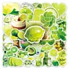 50 Hojas Pegatinas Ins Verde Lima Fruta Verde Lima Fresca Realista Comida Impermeables Decorativas para Cuaderno