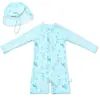 Traje de baño para niños y niñas, de dos piezas con manga larga para protección solar para bebés y niños pequeños, traje de baño de una pieza con protección solar para niños
