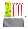 Set de cuerda de viento reflectante para camping al aire libre, estaca para suelo, cuerda de tracción para toldo de tienda, resistente al viento, fijo, aleación de aluminio, hebilla de doble ojo