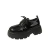 Zapatos de trabajo de suela gruesa estilo británico para mujer, nueva colección otoño 2026, estilo Mary Jane, zapatos simples JK negros versátiles, mocasines