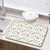 Tapete Drenante de Cozinha de Terra de Diatomáceas Retrô Tapete Absorvente para Bancada Tapete de Mesa de Jantar Mesa de Café Isolamento Térmico Jogo Americano Secagem Rápida Porta-Copo Tapete Anti-Queimadura