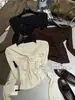 Camiseta de Manga Larga con Lunares, Cuello en V, Estilo Temperamento Chica Picante, Adelgazante, Nuevo Estilo Otoño Dongdaemun Coreano, Top para Mujer