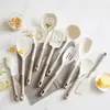 Set de Utensilios de Cocina de Silicona de 30 Piezas Más Vendido Transfronterizo, Grado Alimenticio, Resistente a Altas Temperaturas, Antiadherente, Espátula y Cuchara para Sopa Antiquemaduras para el Hogar