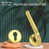 Maçaneta de porta de quarto estilo francês, aço inoxidável dourado 304, maçaneta dividida, imitação de fundição de precisão, acessórios de fechadura de porta de quarto de luxo