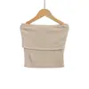 Venta al por mayor de Ropa para Mujer Transfronteriza 2025 Nuevo Estilo Coreano Sencillo de un Hombro Ultra Sexy con Rayas Tubo Top sin Mangas
