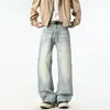Maple House Roupa Masculina / Primavera 2026 Nova Marca Americana de Moda de Rua Tamanho M Corte Solto Jeans Ligeiramente Flare Calças Longas Masculinas