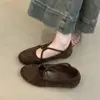 Zapatos Mary Jane de Diseñador de Nicho para Mujer, Primavera 2026 Vintage Ante Punta Redonda Bailarinas Planas