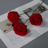 Flores Artificiales 3 Cabezas Rosa Princesa Rosa Roja Flor Artificial Ramo Decorativo Material de Flores para Boda Jardín Floral Paisajismo