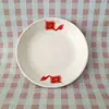 Plato de arroz de cerámica, plato de sopa doméstico, plato con estampado sencillo, plato de fideos doméstico de uso diario, plato de cerámica, juego de vajilla creativa