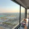 Ventanas abatibles de aleación de aluminio personalizadas, Ventanas de vidrio de piso a techo de aluminio con rotura de puente térmico, Ventanas de acero plástico con instalación en sitio