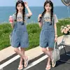 Conjunto de Petos para Niñas Verano 2026 Nueva Moda Shorts de Mezclilla Conjunto de Dos Piezas para Niños Mayores